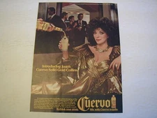 1970s Cuervo Gold Joan Collins Bar Decor Man Cave VINTAGE PRINT AD RARE L025