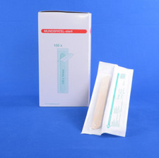 100 Noba Sterile Holz-Mundspatel 150x18mm Zungenspatel glatt poliert PZN 0679500
