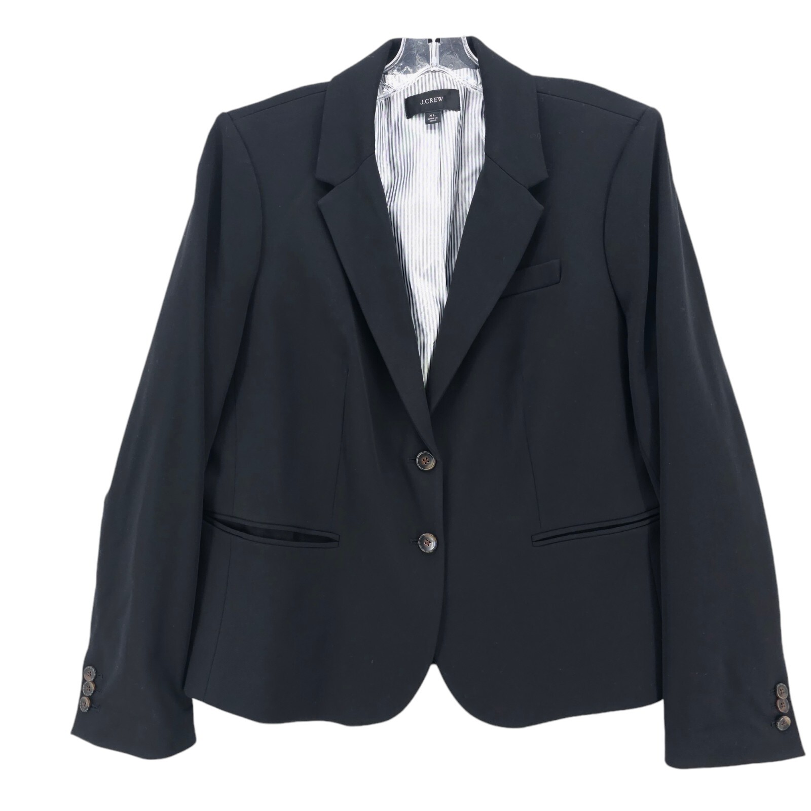 J. CREW Schoolboy Blazer Jacket Solid Black Stret… - image 1
