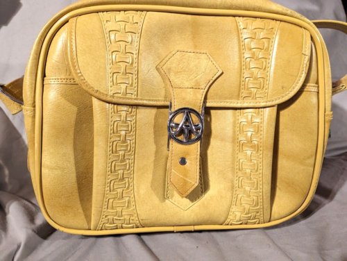 VTG 70s American Tourister Escort Carry On Tote Overnight Bag LuggagYellow strap - Picture 1 of 13