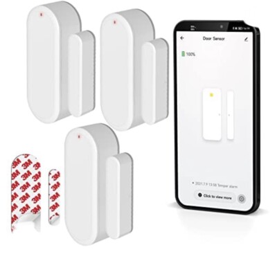 Ecoey Security Window & Door Alarm Sensors(No Sound), Wireless Connection