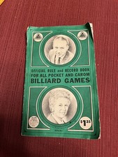 Official Rule and Record Book for all Pocket and Carom Billiard Games 1968 -6738