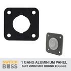 1 GANG 20mm Mini Round TOGGLE ROCKER SWITCH PANEL Only Aluminium 12v Marine