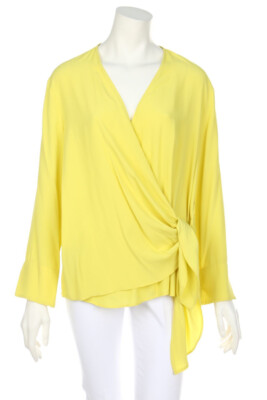 BEATRICE B Wrap Blouse Silk I 48 = D 42 yellow