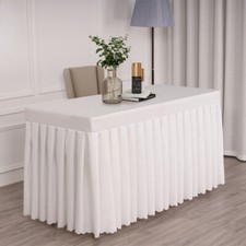 Office Business Pleated Tablecloths Rectangular Party Table Skirts Table Covers