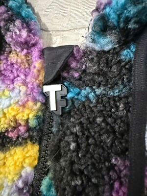 NWT Teddy Fresh Black Floral Sherpa half zip hoodie sweatshirt