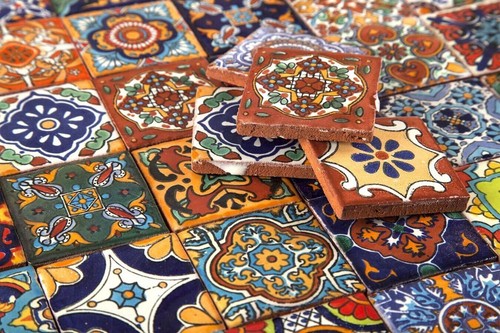 Set of wall tiles original Talavera tiles from Mexico 5x5 cm 120 pieces - Vivo - Picture 6 of 10