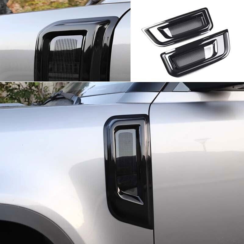 Side Fender For Land Rover Defender 2020-2023 Cover Trim Air Wing Glossy Black