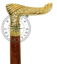 Vintage Solid Brass Designer Head Handle Antique Walking Canes Wooden Stick Gift