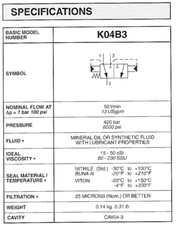 STERLING K04B3-5.0N 3/2 CARTRIDGE VALVE