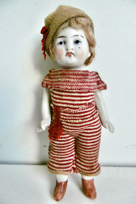 Mignonnette Ancienne Allemande En Biscuit - Poupée Figurine 11,5 Cm - Collection