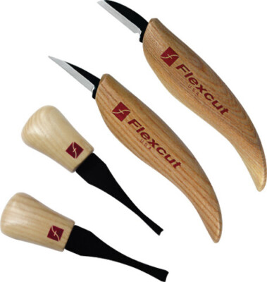 Flexcut Beginner Palm and Knife Set KN600 Four piece set includes KN12 Cutting K