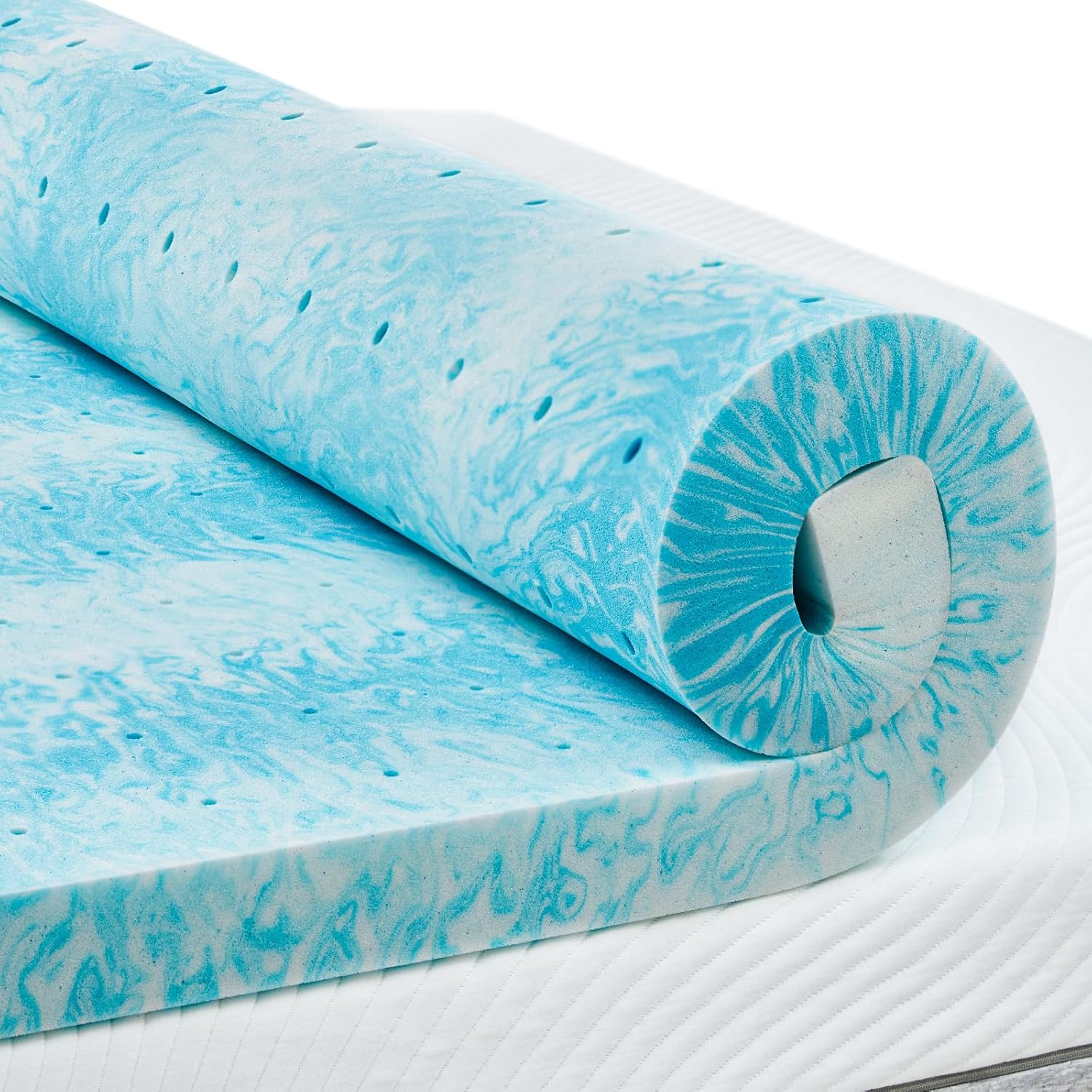 2 Inch Twin Memory Foam Mattress Topper, Cooling Gel Infused Mattress Pad, Venti