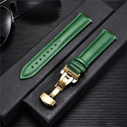 Correa de reloj de cuero suave con hebilla automática de acero inoxidable - Imagen 7 de 48