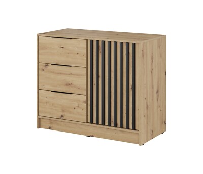 Kommode Nelly Schubladenschrank 105 cm 1 Tür 3 Schubladen
