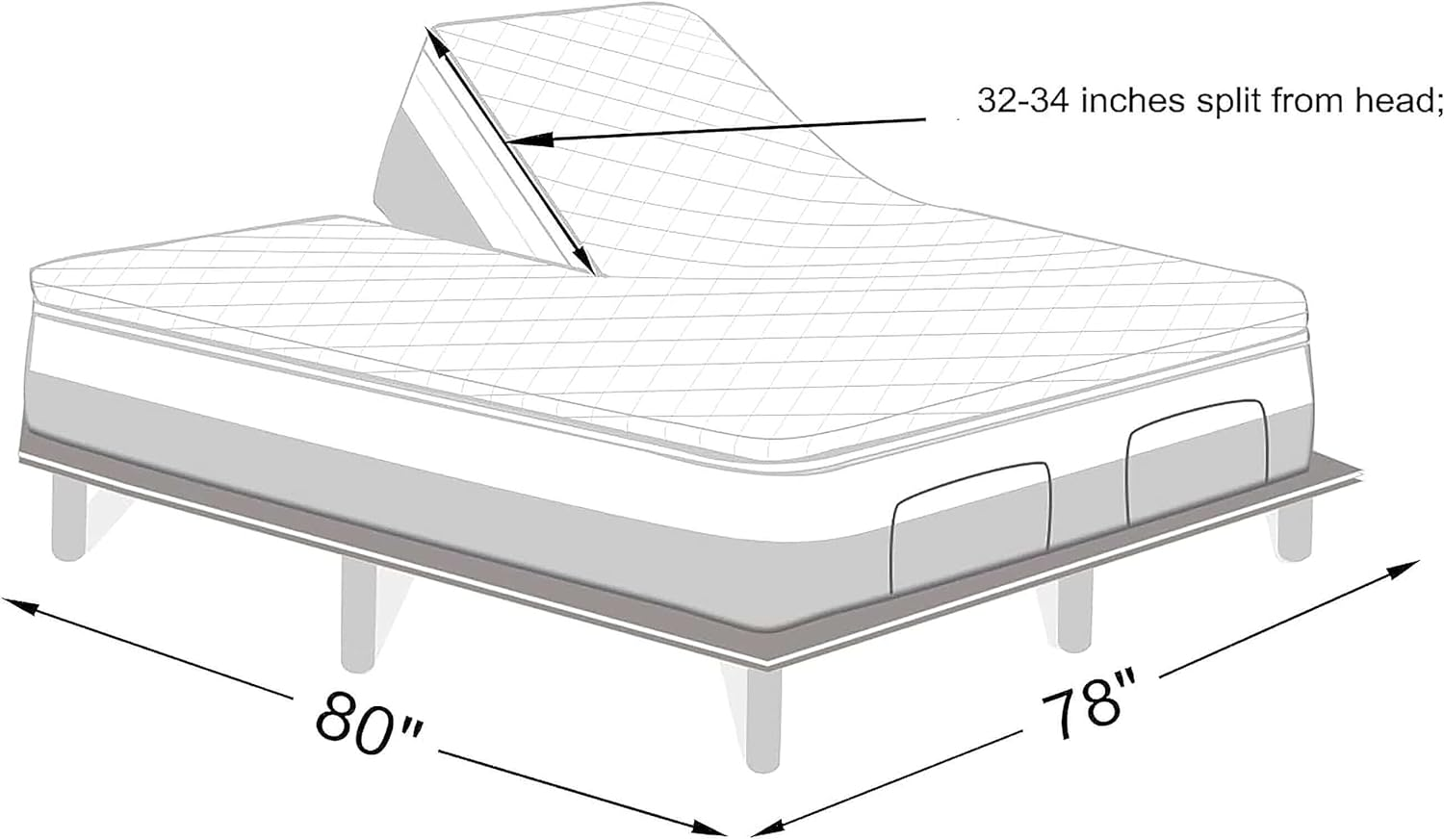 Split Top King Mattress Topper for Adjustable Bed with Upper Flex Fluffy Matress eBay