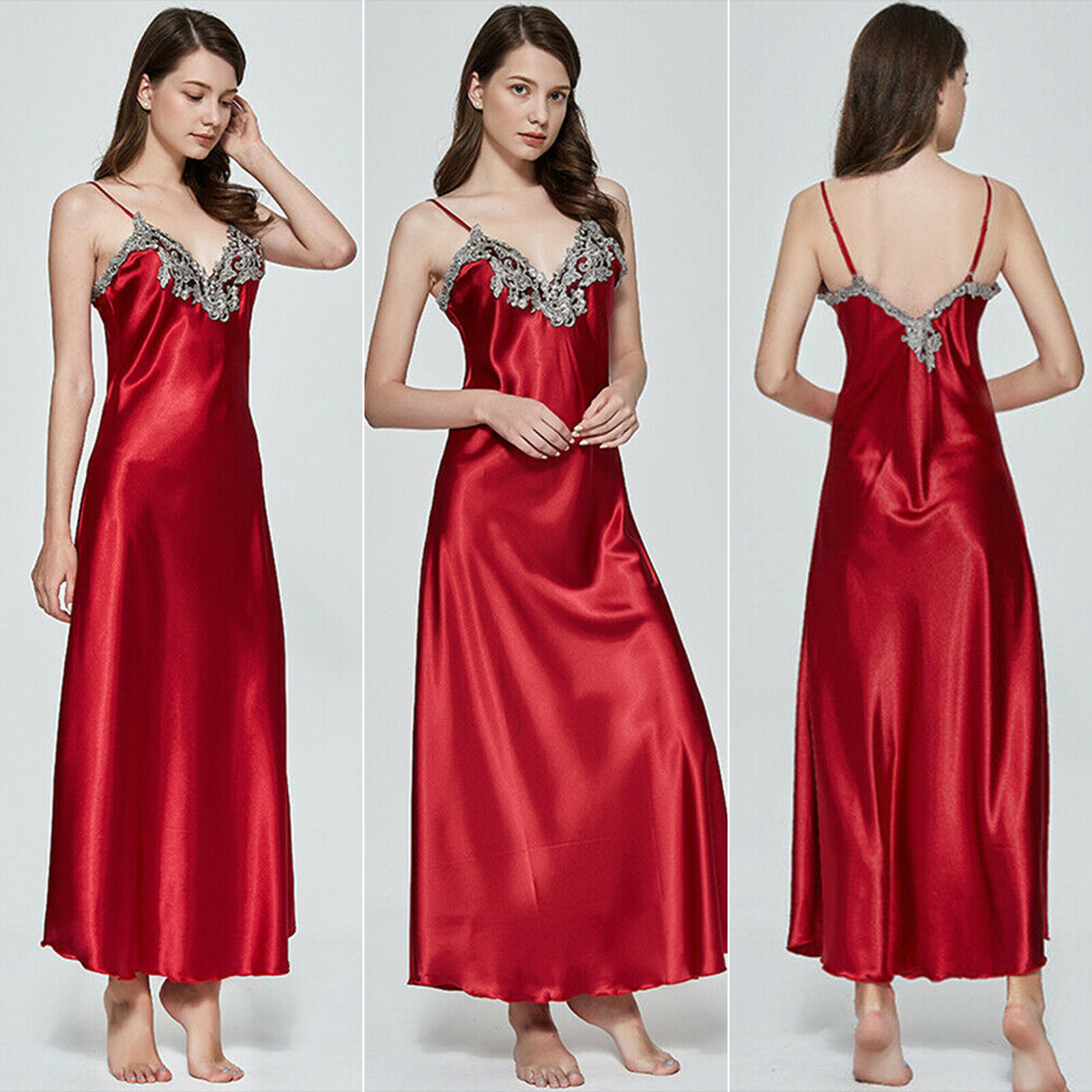 ladies long satin nightdress