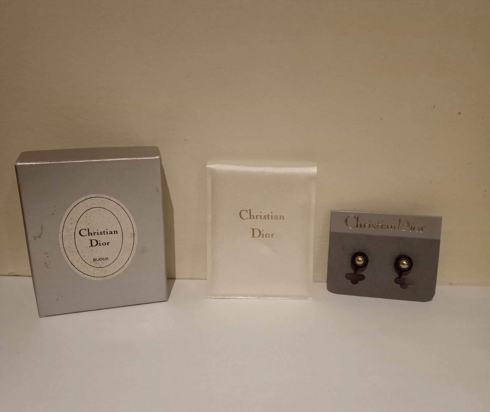 Boucles d'oreilles bijoux vintage Christian Dior avec boite, Allemagne 