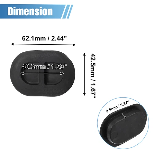 Floor Pan Drain Plugs for Jeep Wrangler JK JL 2014-2023 Rubber Oval Plugs 4 Pcs - Picture 5 of 6