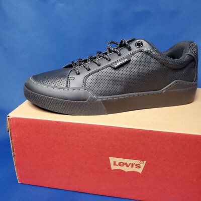 Levis Lo Leather Black Mono Chrome Mens SZ 10 Casual Skate Shoes 519971-A481 Levis Lo Leather Black Monochrome Mens SZ 10 Casual Skate  main image 4