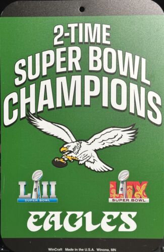Philadelphia Eagles Retro Kelly Green NFL SB LIX Champions 11x17 Plastic Sign