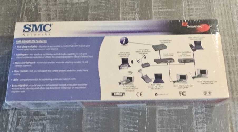 SMC Networks 5-Port 10/100Mbps Dual Speed Switch (SMC-EZ6505TX) MDIX-MDI, NEW - Image 2 of 4