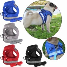 Pet Puppy Harness Breathable Mesh Leash Set Vest Chest reflective For Small Dog
