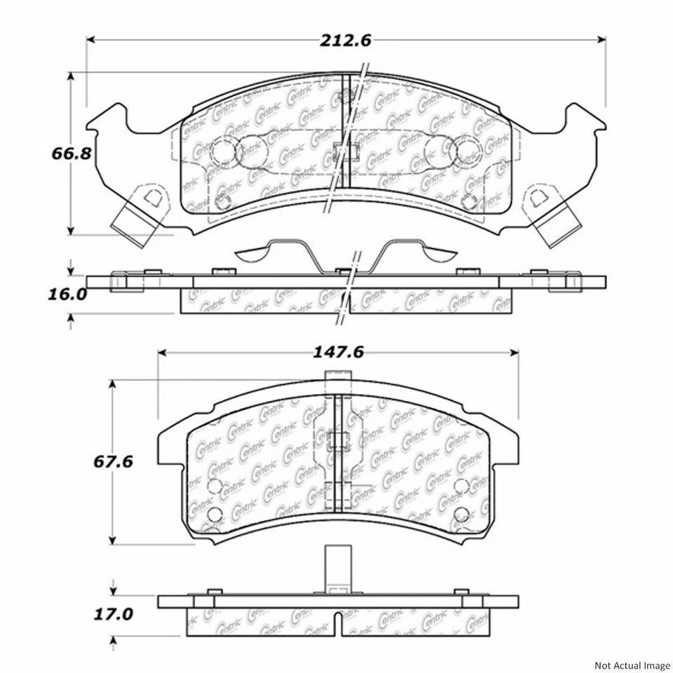 Conjunto de pastilhas de freio a disco semi-metálicas dianteiro central para 1993 Chevrolet Camaro - Imagem 3 de 4