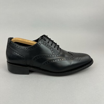 Samuel Windsor schwarz Leder Oxford Smart formell Brogues Flügel elegante Schuhe 41 UK7