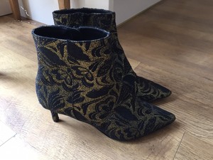 ladies gold ankle boots