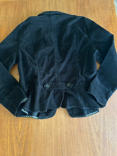 St Johns Bay Womens Jacket Size XL Black Corduroy Blazer Long Sleeve - Bild 5 von 8