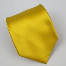 Puccini Polyester Tie Yellow Solid Men Necktie 57.5 x 3.3/8