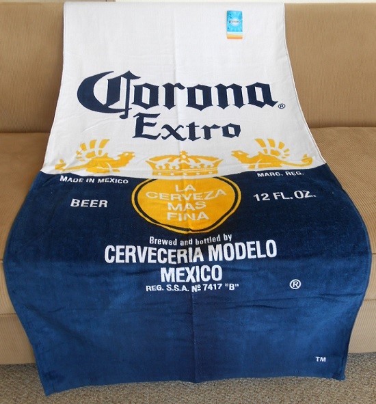 New Corona Extra Bottle Label Beer Beach Bath Pool Gift Towel Cerveza