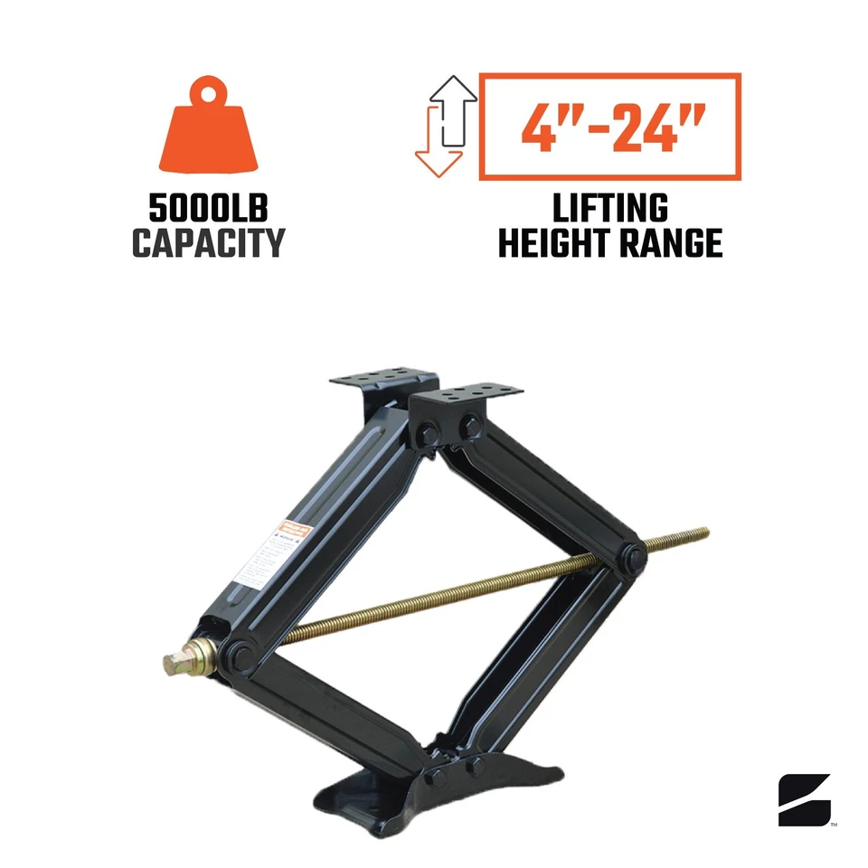 24" Scissor Jack with Crank Handle | 5000lbs Capacity | 4-24” Height - Image 3 of 4