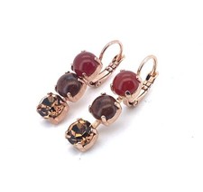 Earrings By Mariana Woman Beautiful Three Stone 7 mm Swarovski Crystals