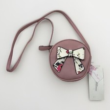 Minnicci Little Girls Crossbody Purse Blush Pink Bow Circular Zip NEW