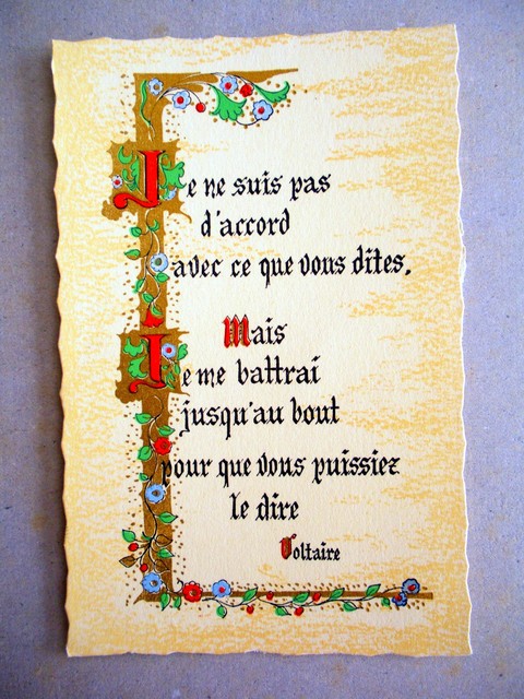Cpa Enluminure Philosophie Et Pensees Citation De Voltaire Ebay