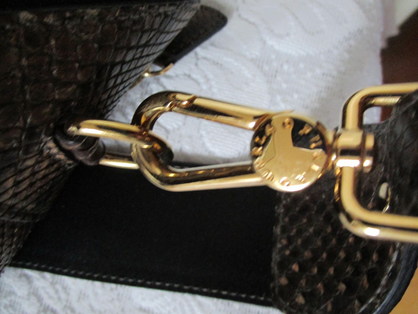 Vintage Furla Python Brown Leather Large Satchel … - image 13