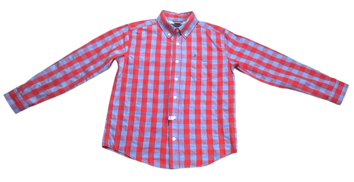 Tommy Hilfiger Youth Boys' Plaid Button-Down Shirt – Cotton Blend, Size M - Picture 2 of 12