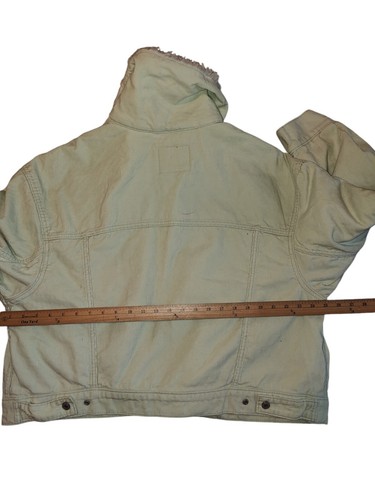 Levi's Women's Plus Size Faux-Sherpa Baby Cropped Trucker Jacket -Meadow Mist 1X - Picture 9 of 24