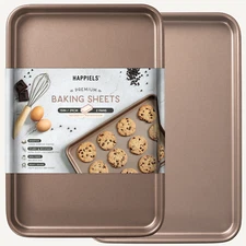 HAPPIELS Nonstick Baking Sheets 10x15" Set of 2 – PFOA & BPA Free, Non-Toxic