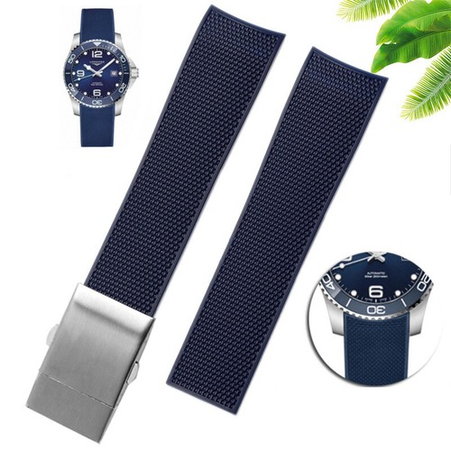 21 mm Gummi Silikon Uhrenarmband Armband für Longines Hydroconquest L3 Conquest - Bild 7 von 16