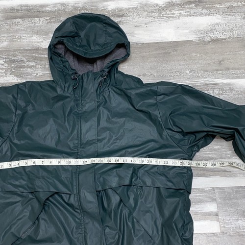 Lands End Womens Large L 14-16 Reg. Fleece Lined Hooded Rain Jacket Coat Green - Picture 5 of 8