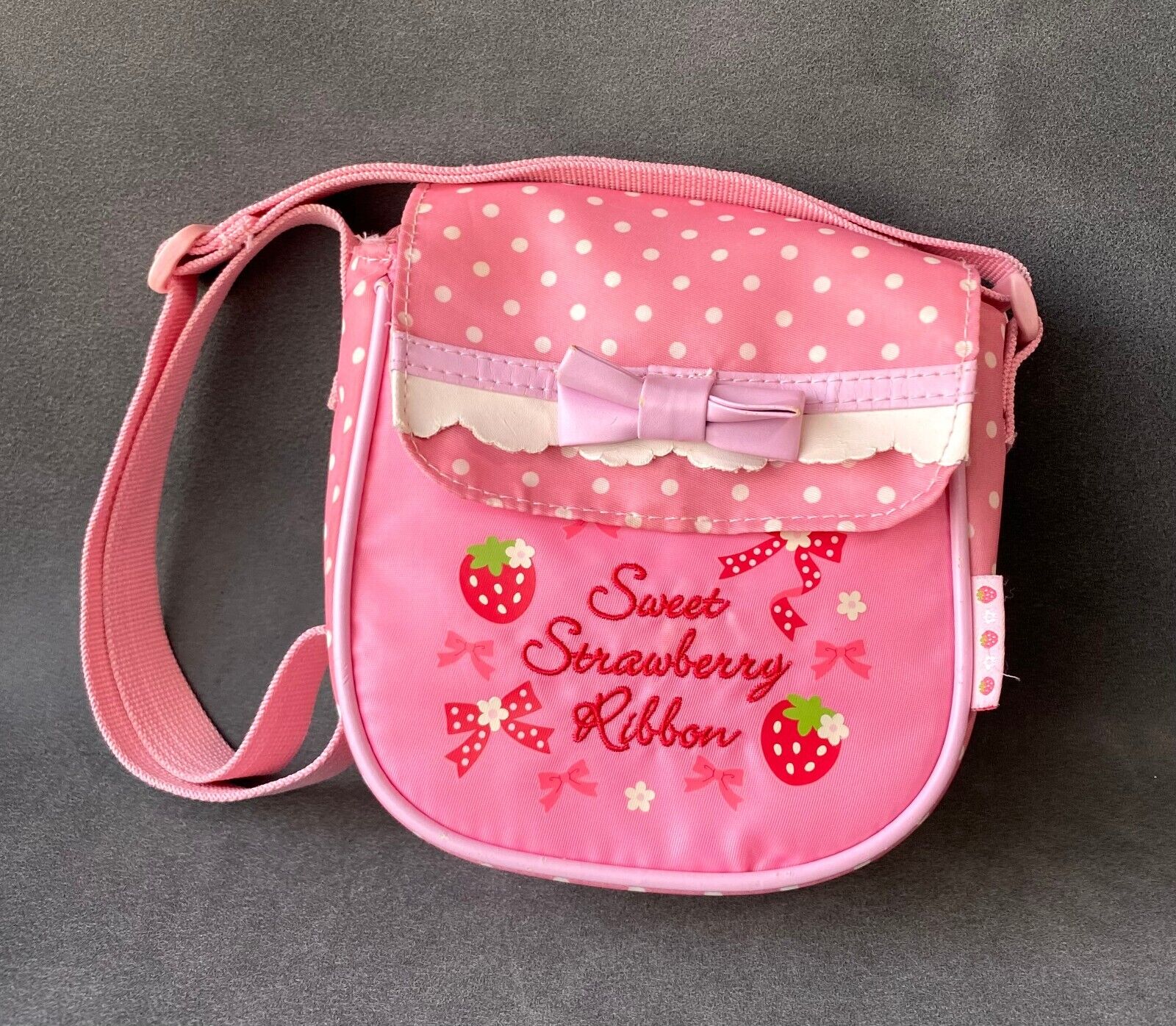 Mother Garden Purse Multi Cloth 2 Set Strawberry Ribbon Pink Dot Heart  Kawaii