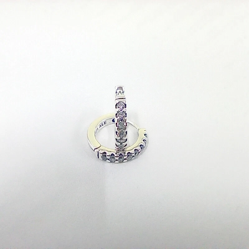 Pandora Sparkling Huggie & Huggie Hoop ale s925 Earringss Silver - Image 2 of 4