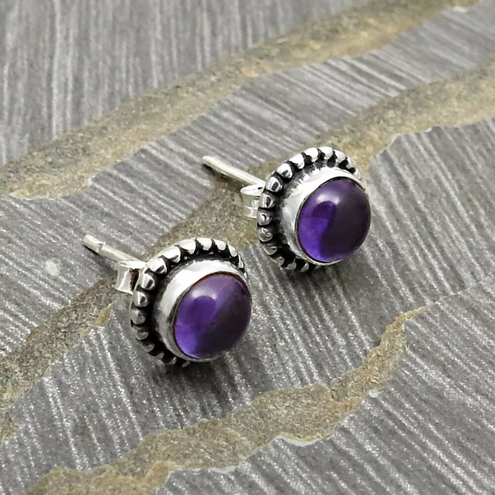 Natural amethyst earrings sale