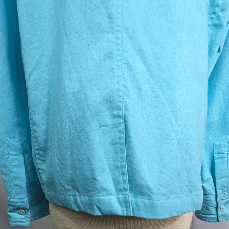 Dialogue Shacket Blazer Aqua Lined Button Up Long… - image 6