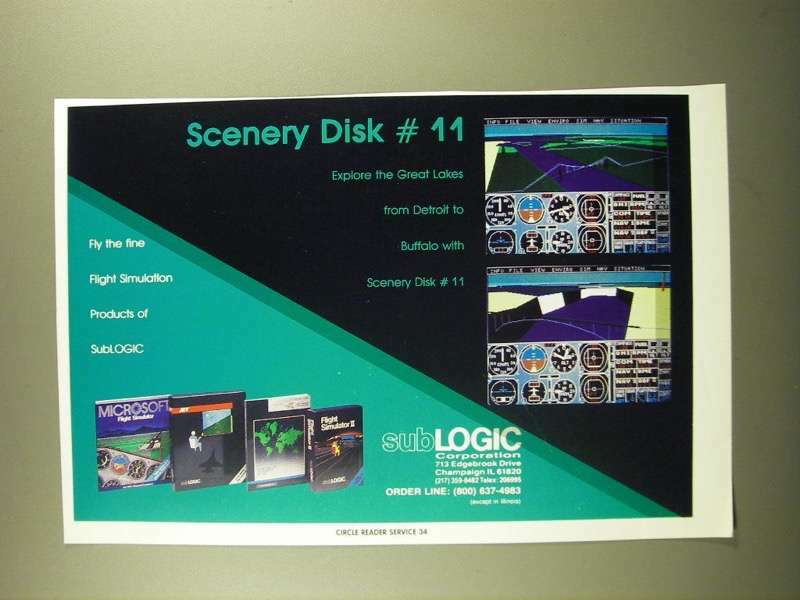 1988 SubLogic Flight Simulator Scenery Disk #11 Ad