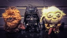 STAR WARS Plush YODA VADER CHEWBACCA lot set of 3