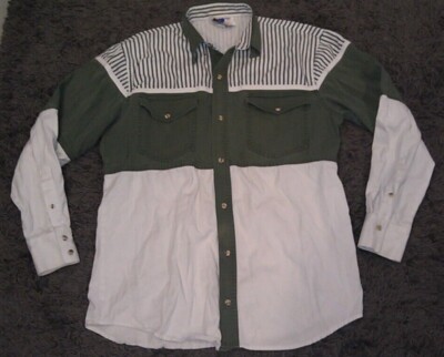 RARE VTG Clay Walker San Angelo ButtonUp Striped Western Shirt Mens Medium M